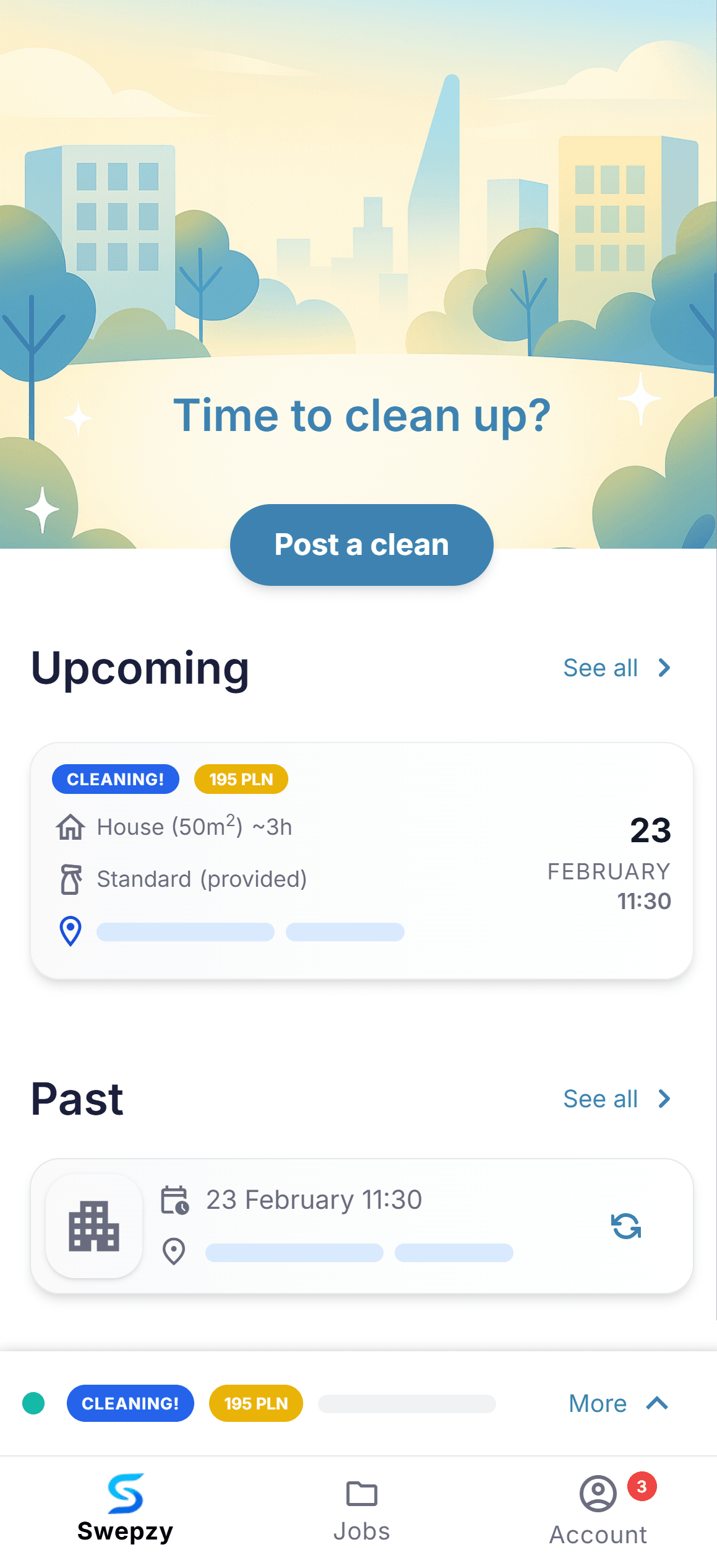 Clean and modern interior – illustration in the Swepzy style